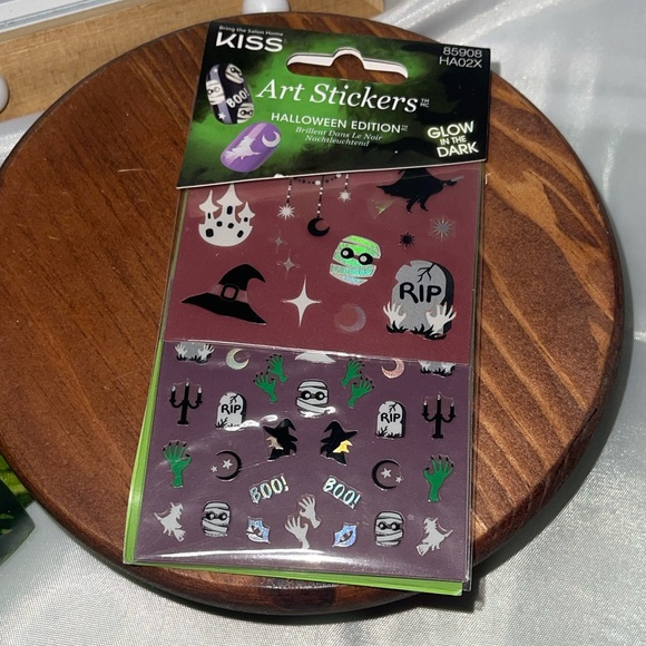 Kiss Other - Kiss Neon Green Nail Art Stickers
